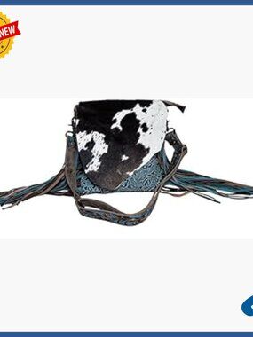 Leather Western Fringe Purse with Shoulder Strap, Boho Handbag